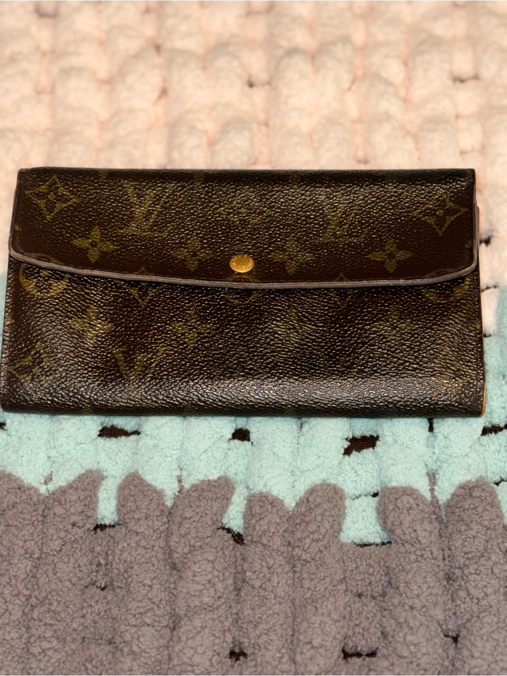 Authentic Vintage Louis Vuitton Monogram Envelope Long Continental Wallet AS IS